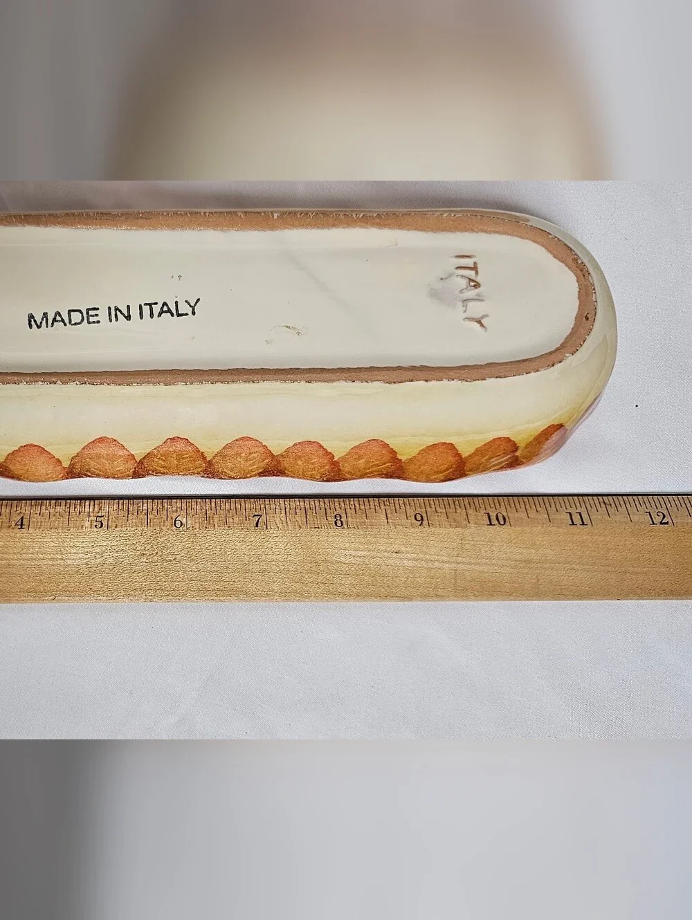 Vintage Italian Ceramic Corn Pickle Dishes Set of 2 Relish Trays Made in Italy